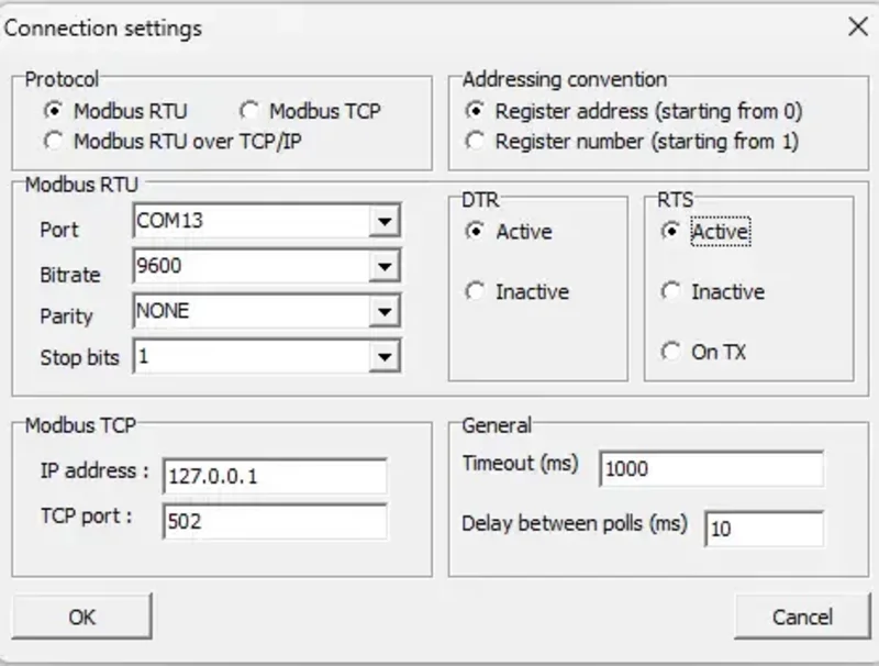 RMMS connection settings